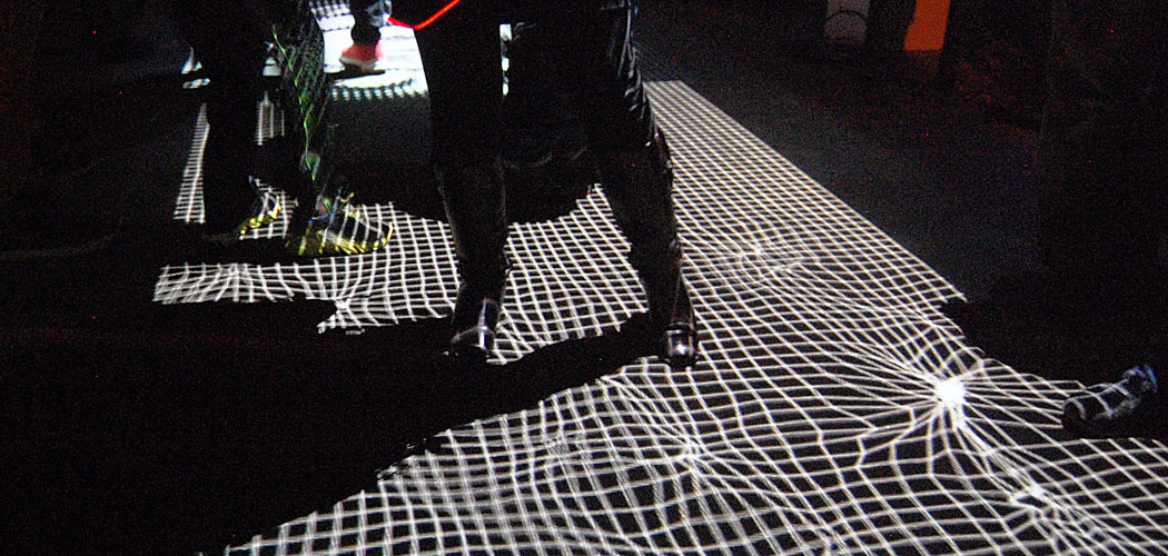 The floor seemed to ripple in response to people's movements in Wenting Guo's &quot;Fabric Play&quot; at the Illuminus festival in October 2012. (Greg Cook)