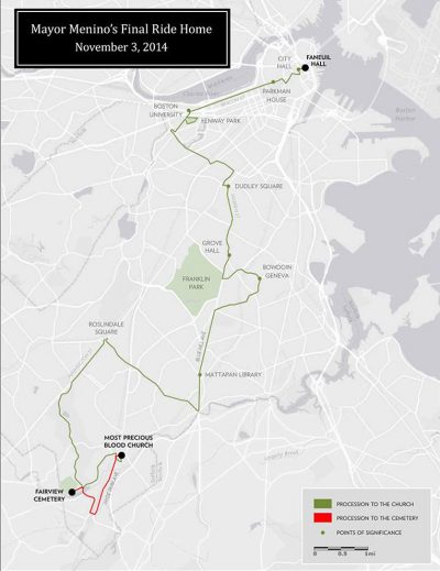 Map of the procession route (tommenino.org)