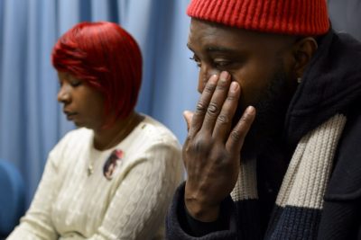 Michael Brown Sr. (right) and Lesley McSpadden, parents of the unarmed black teenager Michael Brown who was shot and killed by a white police officer in Ferguson, Missouri last August testified in front of the United Nations in Geneva on Nov. 12, 2014. (Fabrice Coffrini/AFP/Getty Images) 