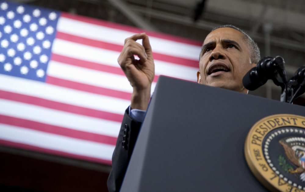President Obama speaks about immigration, Friday at Del Sol High School in Las Vegas. (Carolyn Kaster/AP)