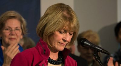 Why is it that a Massachusetts attorney general seeking higher office hasn't won in nearly half a century? Pictured: Former Massachusetts Attorney General and Democratic gubernatorial candidate Martha Coakley, who conceded defeat to her Republican rival Charlie Baker, Wednesday, November 5, 2014. (Jesse Costa/WBUR)