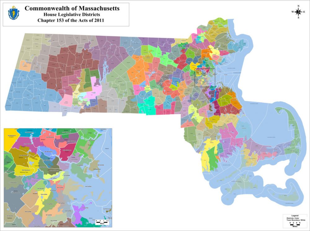 A map of the state House districts. Click for the full-size maps.