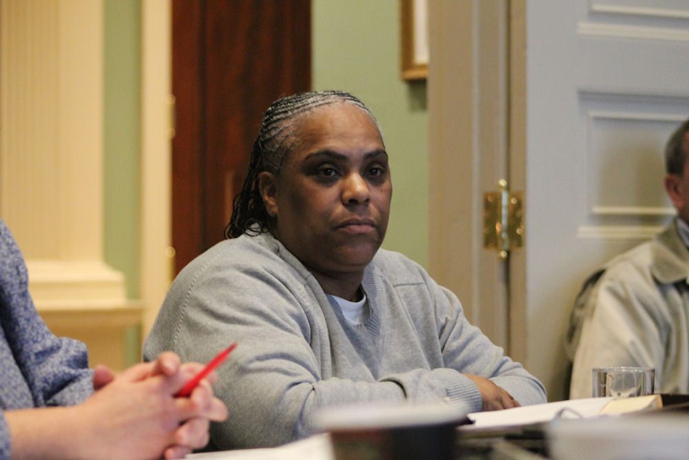 Deanne Hamilton appears before the Governor's Council earlier this month in her bid for clemency. (Andy Metzger/State House News Service)