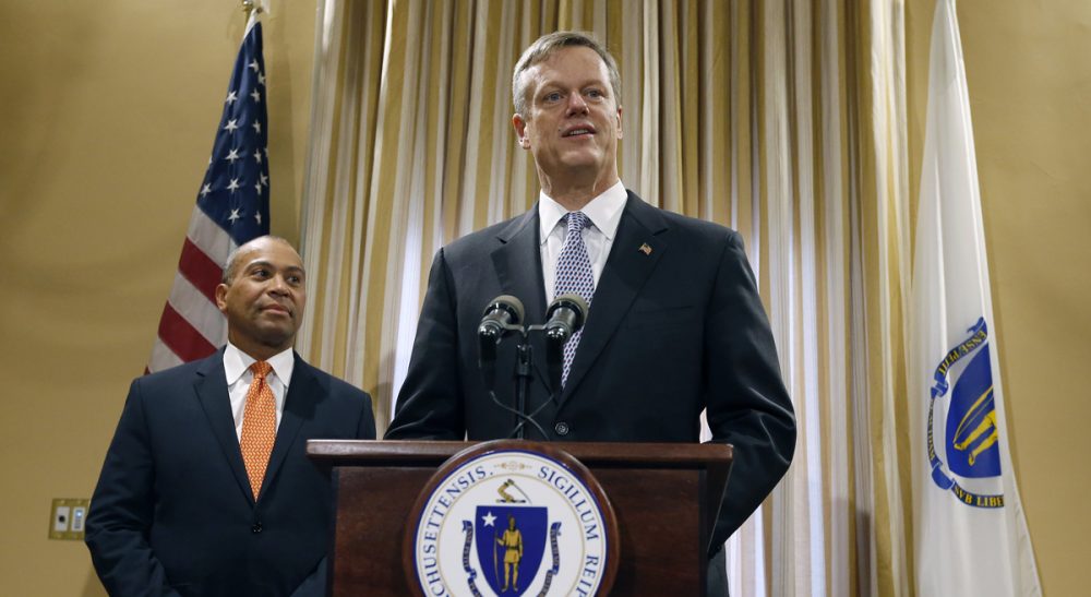 Governor-elect Charlie Baker has a real-time opportunity to demonstrate that his administration will not represent business-as-usual at the State House.  Baker is pictured here during a news conference with Gov. Deval Patrick, Wednesday, Nov. 5, 2014 in Boston. (Michael Dwyer/AP)