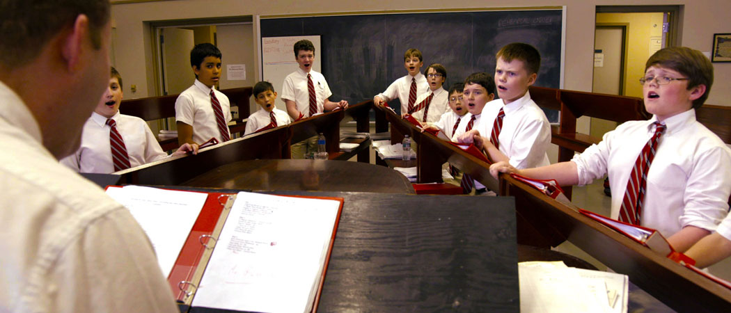 Practice at St. Paul’s Choir School (Courtesy of AimHigher Recordings)