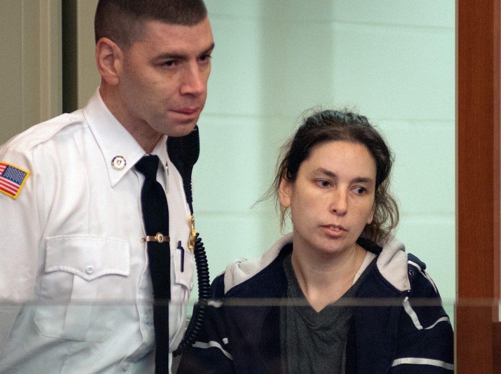 Erika Murray of Blackstone, Mass. was brought in to Worcester Superior Court to be arraigned on 2 counts of murder and other charges. (file/Rick Cinclair, Pool, AP/Worcester Telegram & Gazette)