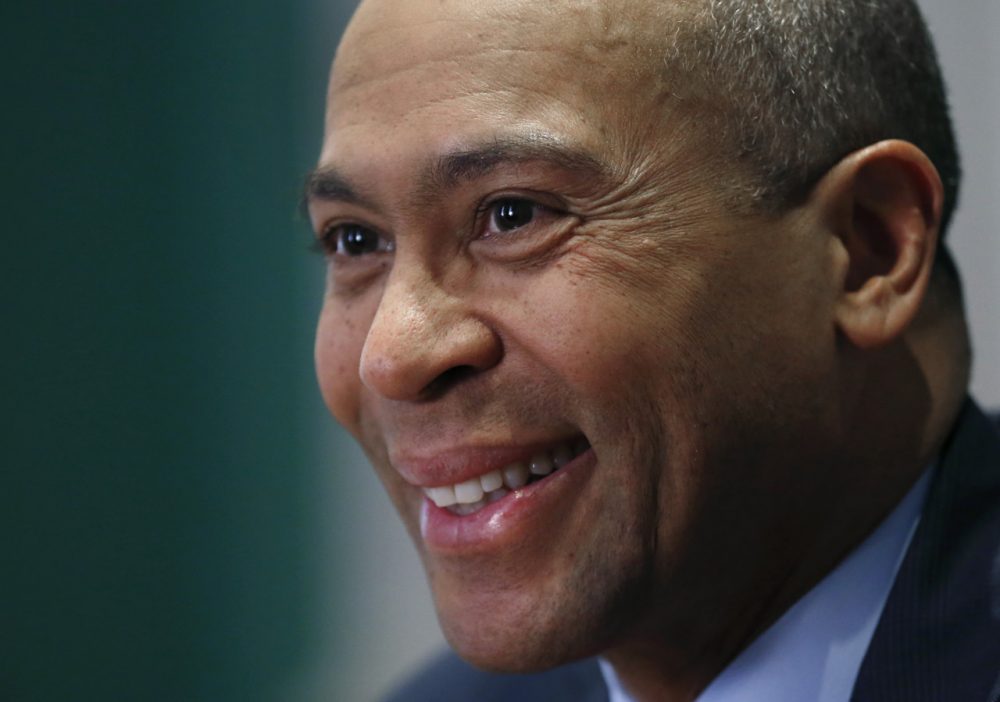 Massachusetts Gov. Deval Patrick speaks during an interview on Dec. 15, 2014 with The Associated Press at his Statehouse office in Boston. As he prepares to leave office, Gov. Patrick says he is proud of many of the accomplishments of the past two terms. (Elise Amendola/AP)
