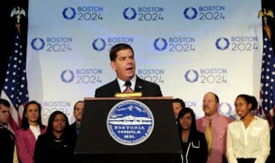 Boston Mayor Martin Walsh speaks during a news conference in Boston Jan. 9 after Boston was picked by the USOC as its bid city for the 2024 Olympic Summer Games. (Winslow Townson/AP)