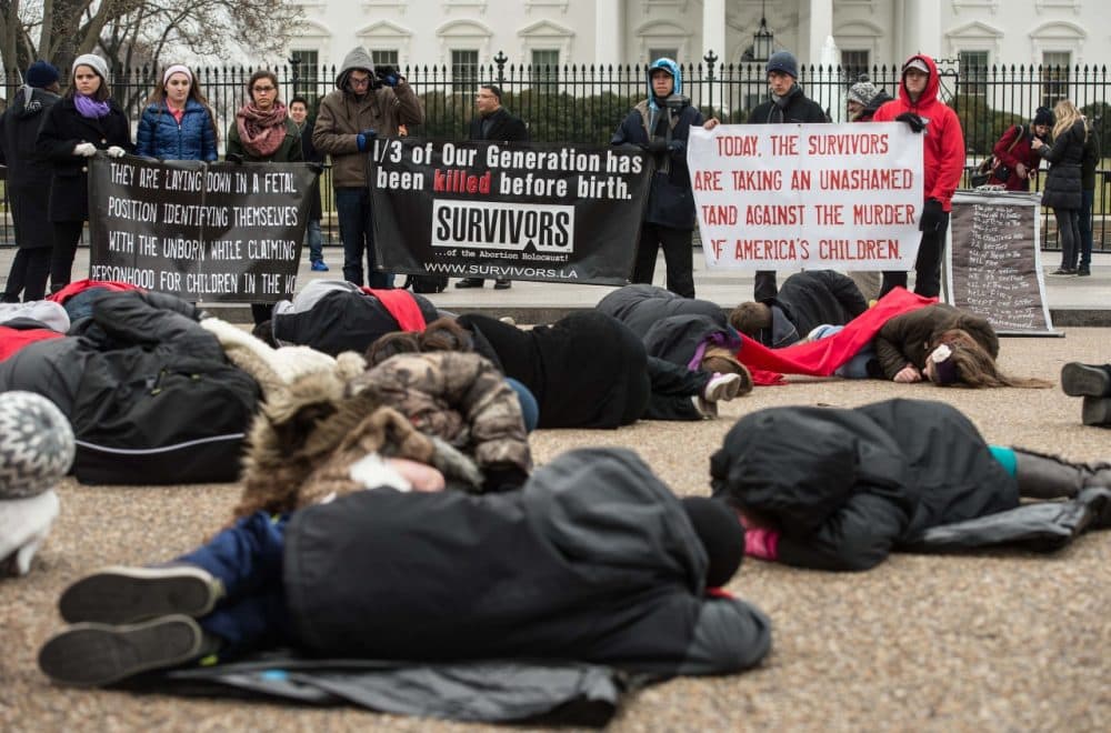 Anti-abortion activists stage a 'die-in' in front of the White House in Washington, D.C. on January 21, 2015 on the eve of the 42rd anniversary of the Supreme Court's decision on Roe v Wade to legalize abortion in the U.S. (Nicholas Kamm/AFP/Getty Images)