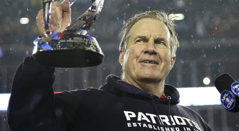 Would we really be all that surprised to learn that the team that brought us “spy-gate” has again bent the rules in the name of the almighty win? Pictured: New England Patriots head coach Bill Belichick holds the championship trophy after the NFL football AFC Championship game Sunday, Jan. 18, 2015, in Foxborough, Mass. (Matt Slocum/AP)