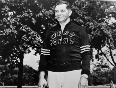 Vince Lombardi wearing the sweater in 1949. (U.S. Military Academy/Getty Images)