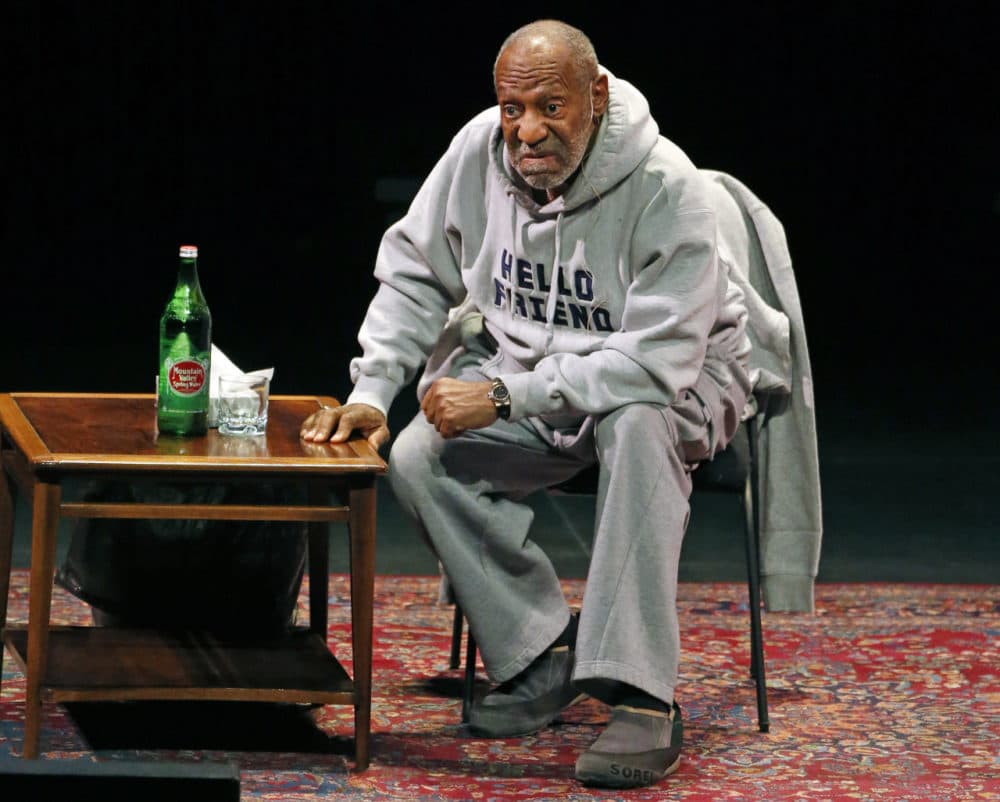Comedian Bill Cosby performs at the Buell Theater in Denver on Jan. 17. Cosby was scheduled to perform his comedy routine at Boston's Wilbur Theater Sunday. (Brennan Linsley/AP)