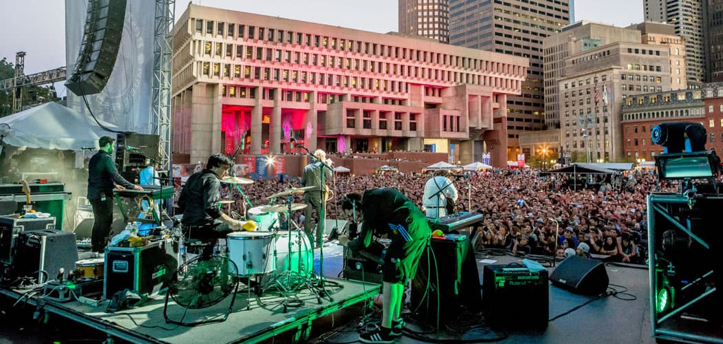 The National performs at the September 2014 edition of the Boston Calling Music Festival. (Mike Diskin)