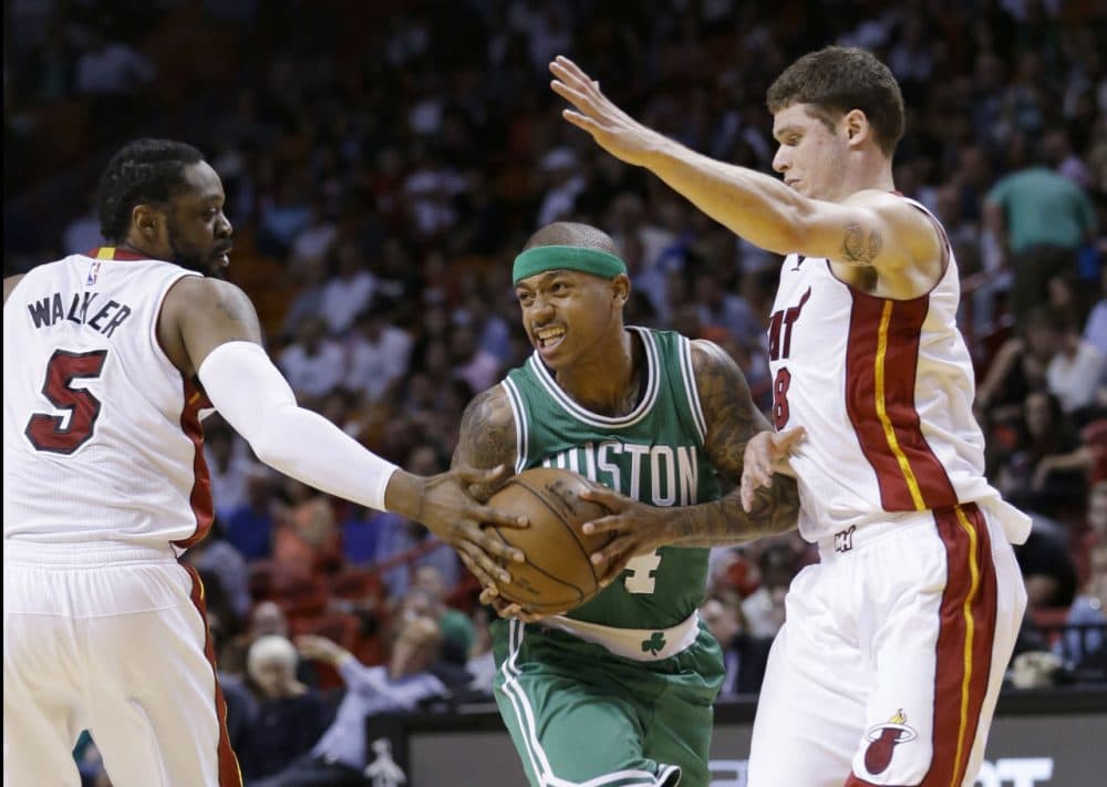 Isaiah Thomas scored 25 points in the Celtics' win over the Miami Heat. (Wilfredo Lee/AP)