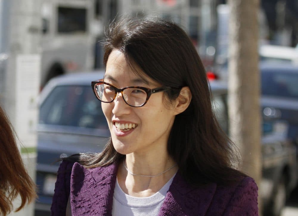 Ellen Pao leaves the Civic Center Courthouse during a lunch break in her trial Tuesday, Feb. 24, 2015, in San Francisco. (Eric Risberg/AP)