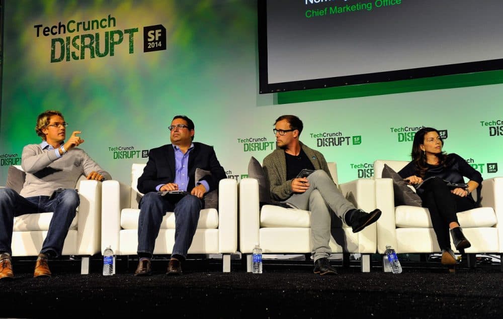 Participants at the tech conference TechCrunch Disrupt 2014 in San Francisco, California.  Silicon Valley entrepreneur Andrew Keen is critical of how the Internet has created a Silicon Valley elite. (Steve Jennings/Getty Images for TechCrunch)
