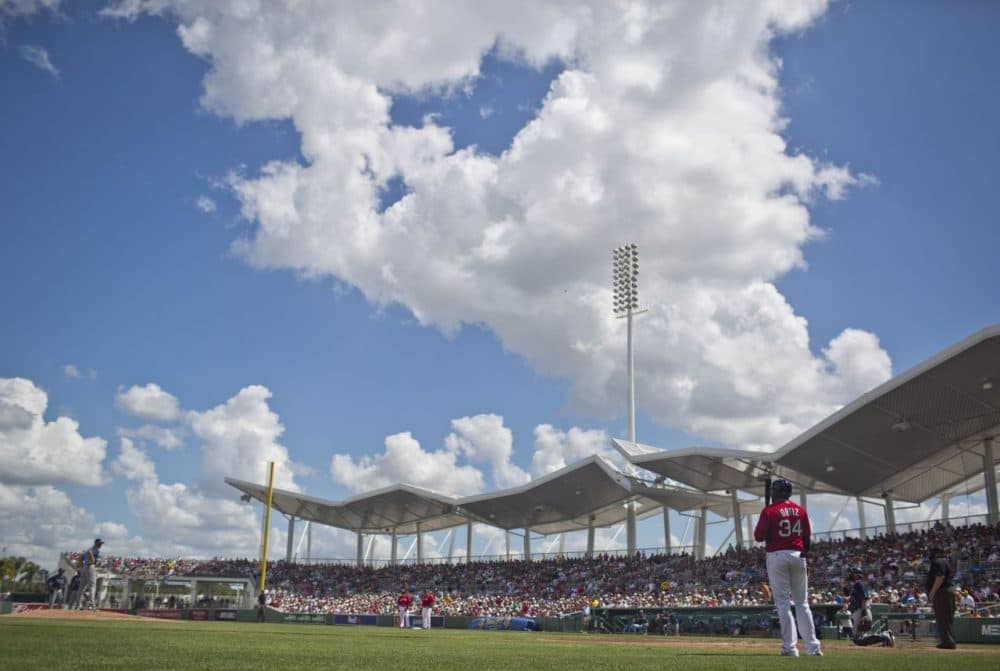 Red Sox slugger David Ortiz waits to bat during a spring training game in Fort Myers, Fla. (Brynn Anderson/AP)