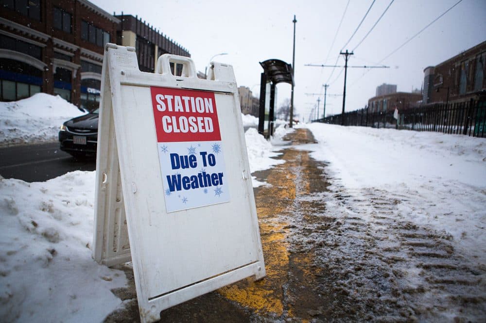 The MBTA is laying out a plan to avoid a total shutdown in service during storms next winter. (Jesse Costa/WBUR)