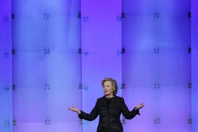 Hillary Rodham Clinton speaks during a keynote address at the Watermark Silicon Valley Conference for Women, Tuesday, Feb. 24, 2015, in Santa Clara, Calif.  (AP)