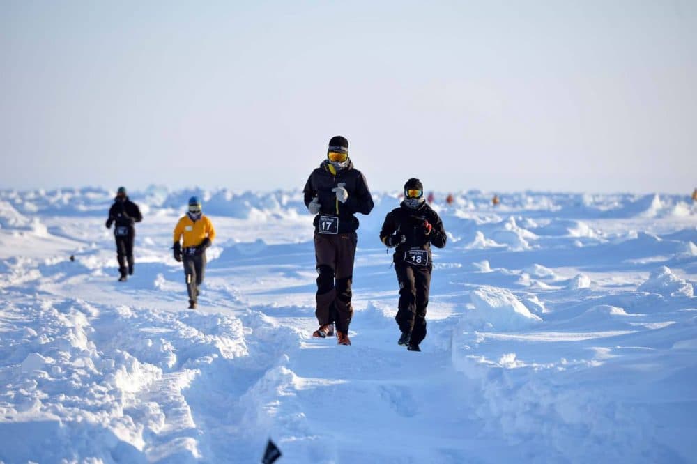 Runners participate in the North Pole Marathon. (North Pole Marathon/Facebook)