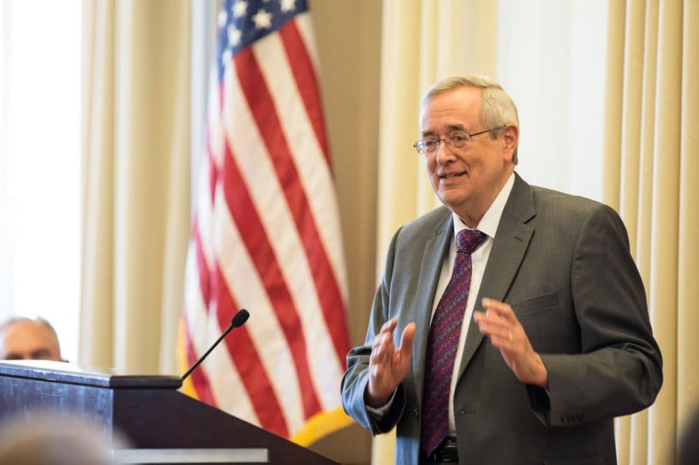 Don Ritchie, historian of the U.S. Senate, speaks at the 53rd annual United States Senate Youth Program on Mar. 9, 2015, in Washington, D.C. (Jakub Mosur and Erin Lubin)