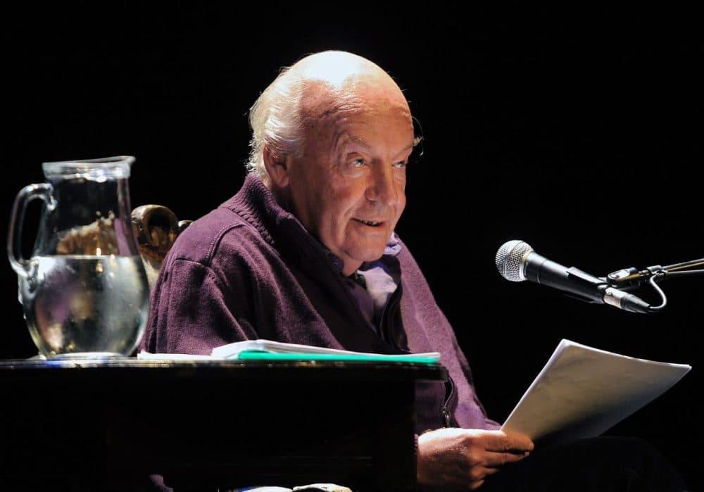 Uruguayan writer Eduardo Galeano reads from his new book &quot;Los hijos de los dias&quot; (The sons of the days) at the Solis Theater in Montevideo on April 3, 2012. Galeano died in Montevideo on April 13, 2015 at the age of 74. (MIGUEL ROJO/AFP/Getty Images)