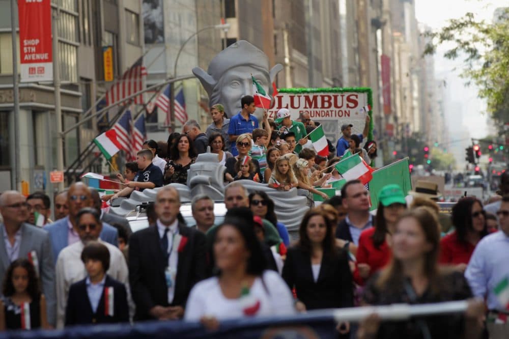 Marchers make their way down Fifth Avenue during the 67th annual Columbus Day Parade on October 10, 2011 in New York City. Angelo Vivolo is the president of the Columbus Citizens Foundation, which organizes the parade each year. (Spencer Platt/Getty Images)