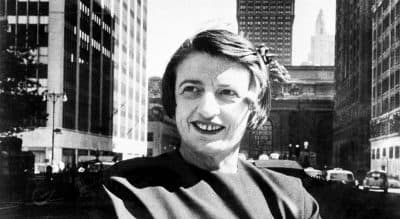 Paul Fallon: &quot;What light could the originator of Objectivism possibly shed on volunteering?&quot;
Pictured: Ayn Rand, the Russian-born American novelist, is shown in Manhattan with the Grand Central Terminal building in background in 1962. (AP)