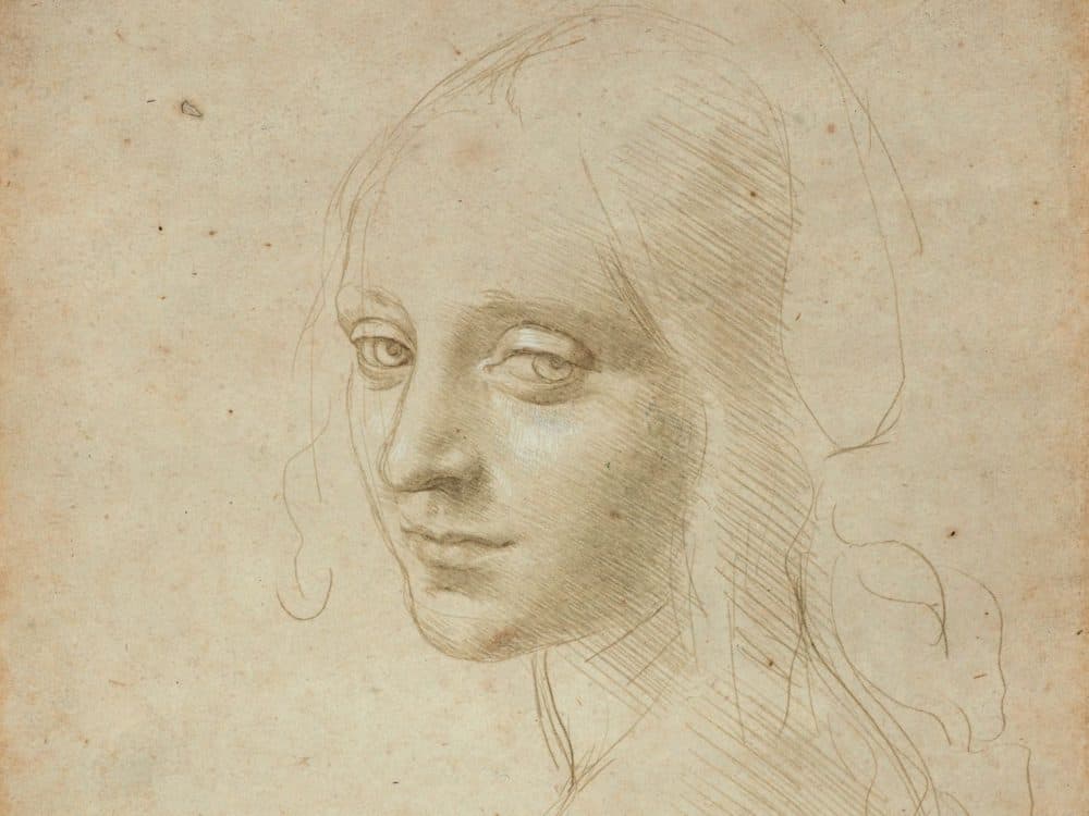 Leonardo da Vinci, Head of a Young Woman (Study for the Angel in the &quot;Virgin of the Rocks&quot;), about 1483–85. (Courtesy Museum of Fine Arts Boston)