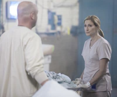 Matt Maher as Matt and Edie Falco as Jackie Peyton in &quot;Nurse Jackie.&quot;  (Courtesy David M. Russell/Showtime)