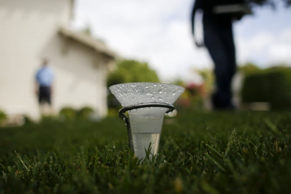 A water conservationist for San Diego County Water Authority checks sprinkler flow on his lawn as part of the county's &quot;Watersmart Checkup&quot; Wednesday in Carlsbad, Calif. State regulators recently ordered communities to slash water use anywhere from 8 to 36 percent. (Gregory Bull/AP)