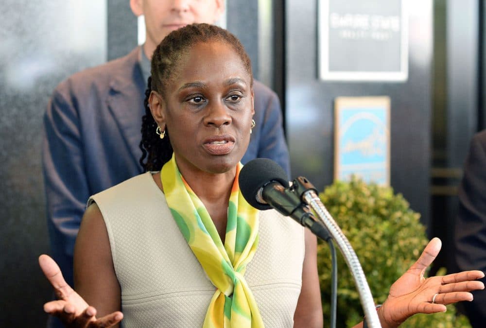 New York First Lady Chirlane McCray speaks at an event to raise awareness for mental health at the Empire State Building on May 5, 2015 in New York City. (Slaven Vlasic/Getty Images)