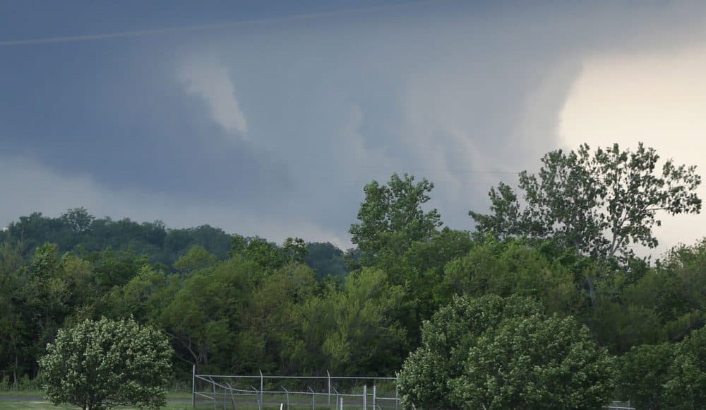 Storms move through the area near Newcastle, Okla. on Wednesday. A string of severe storms, including tornadoes, have been hitting areas in the south-central U.S. (Sue Ogrocki/AP)