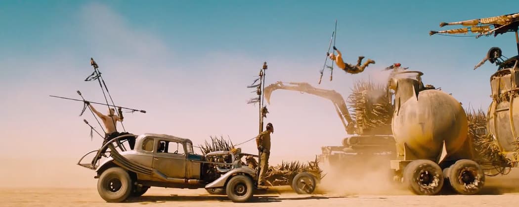 The jump in &quot;Mad Max: Fury Road.&quot; (Courtesy Warner Bros.)