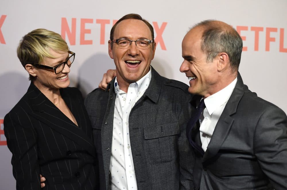 &quot;House of Cards&quot; stars arrive at a screening at the Samuel Goldwyn Theater on Monday, April 27, 2015. If Netflix expands to China, the countries censorship laws may prohibit screening a show like this one.  (Jordan Strauss/Invision/AP)