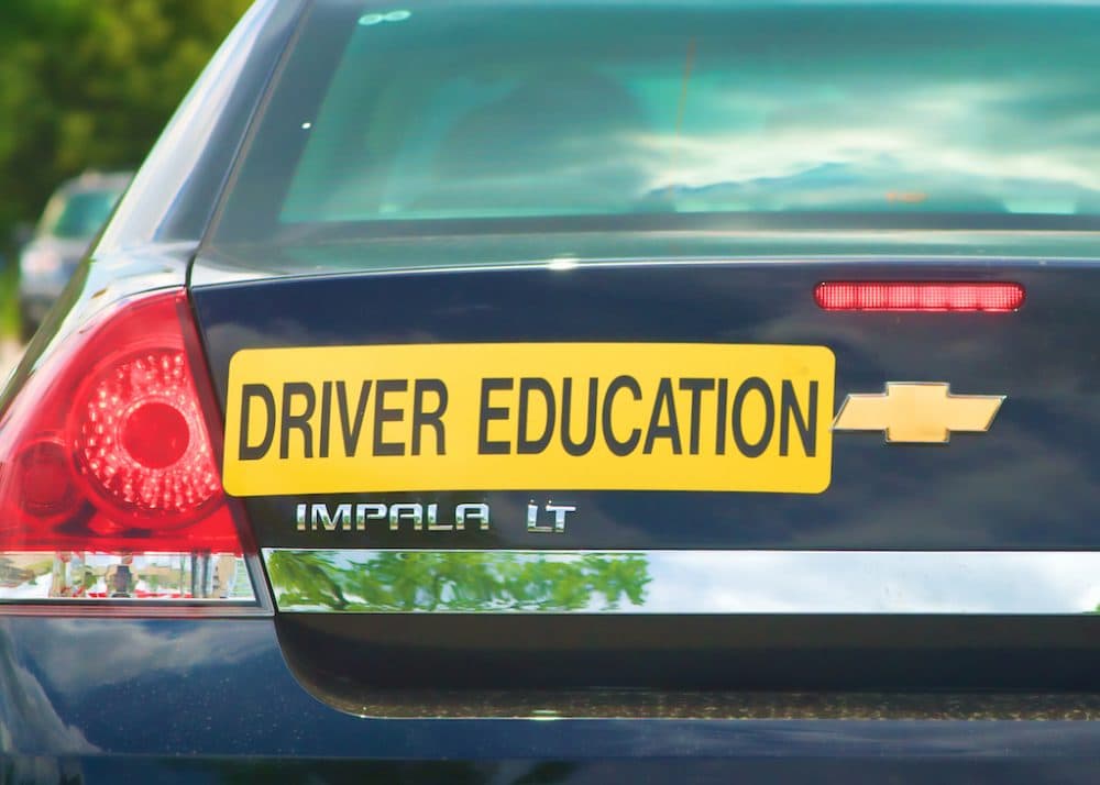 &quot;Driver education&quot; sticker on the back of a car. (minidriver/Flickr)