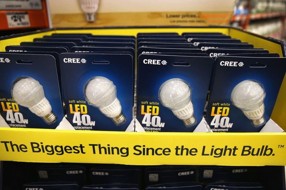 LED light bulbs are offered for sale at a Home Depot store on December 27, 2013 in Chicago, Illinois. (Scott Olson/Getty Images)