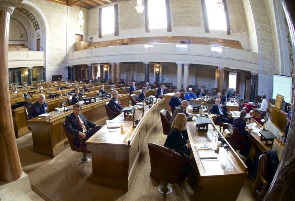 Newly elected Nebraska state lawmakers participate in an orientation session in the legislative chamber of the Nebraska State Capitol, on Nov. 12, 2014, in Lincoln. (Nati Harnik/AP)
