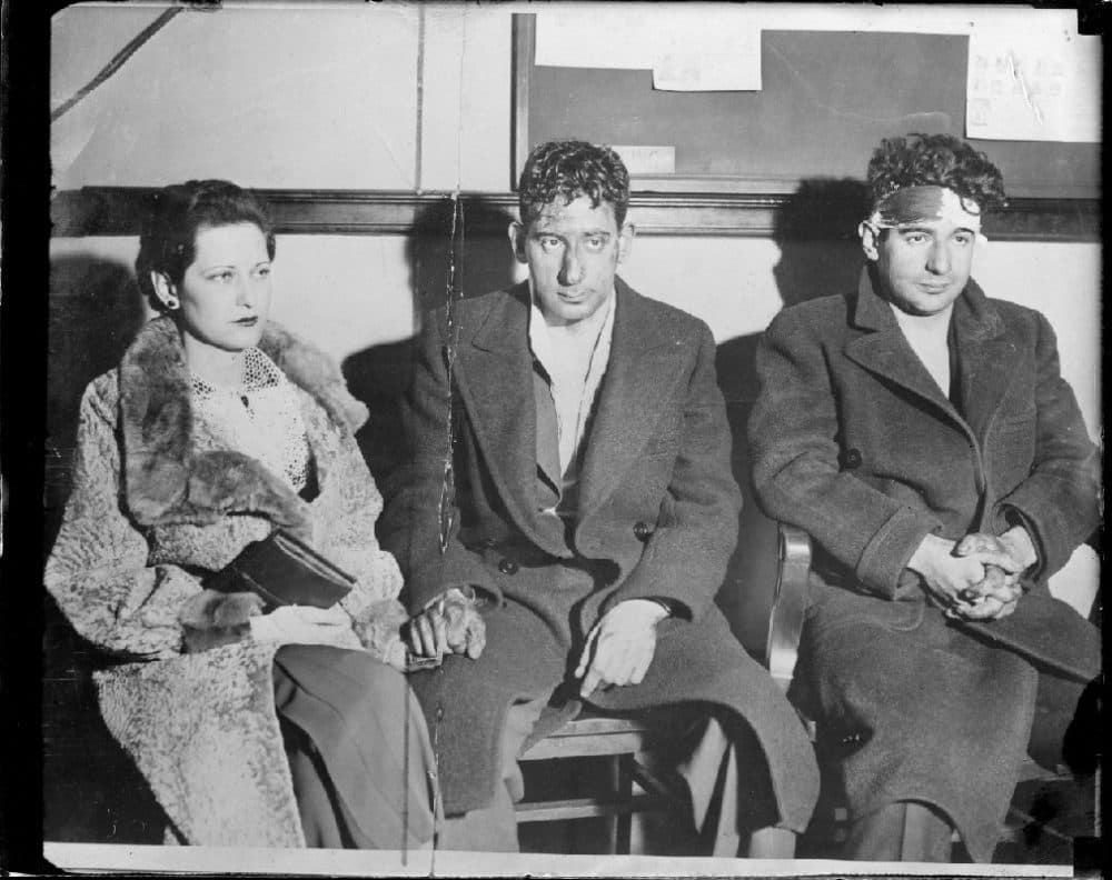 Norma Brighton, Murton Millen and Irving Millen at the New York City Police Station. Boston Public Library/Leslie Jones Collection