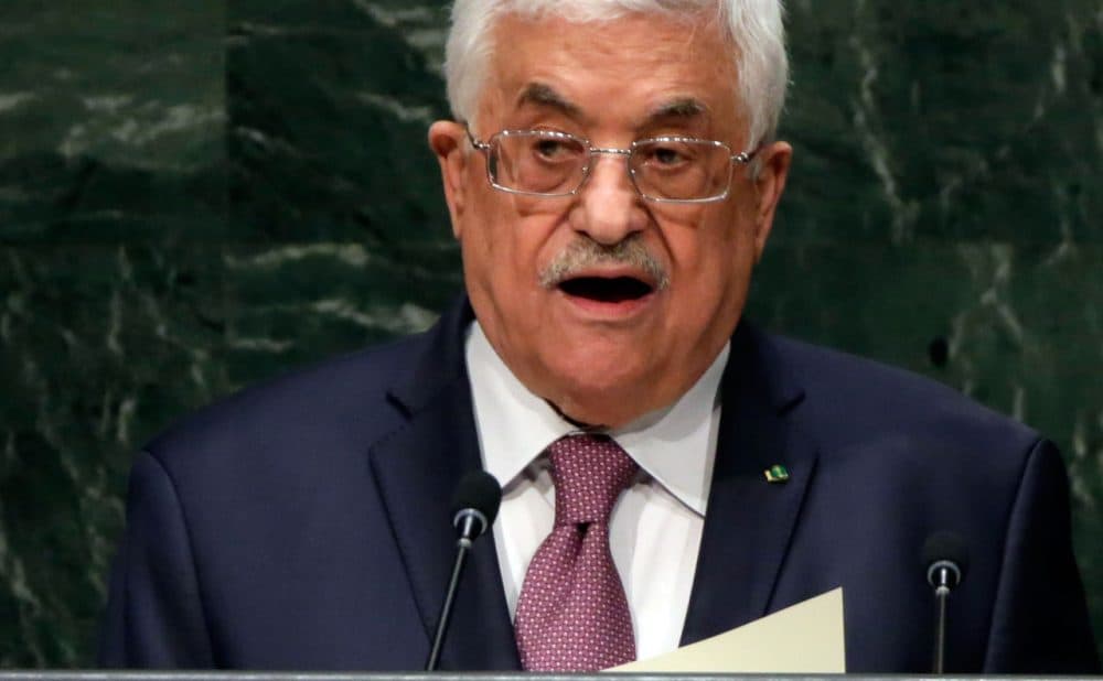 Palestinian President Mahmoud Abbas addresses the 69th session of the United Nations General Assembly, at U.N. headquarters, Friday, Sept. 26, 2014. (Richard Drew/AP)