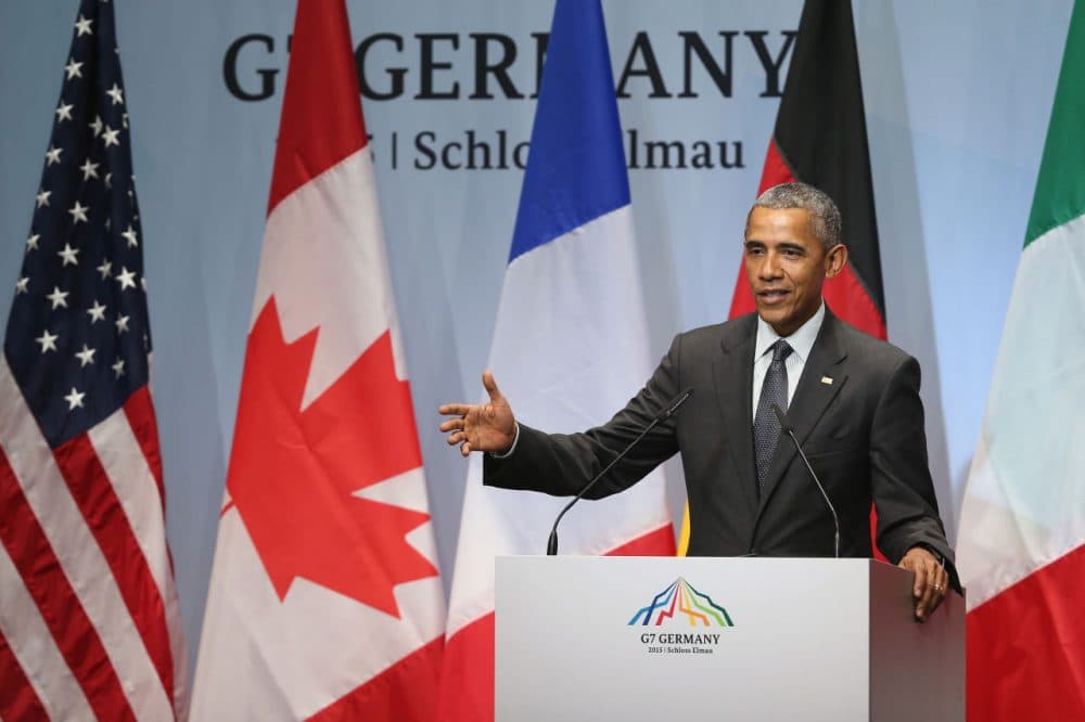 President Barack Obama speaks to the media at the conclusion of the summit of G7 nations at Schloss Elmau on June 8, 2015 near Garmisch-Partenkirchen, Germany. (Sean Gallup/Getty Images