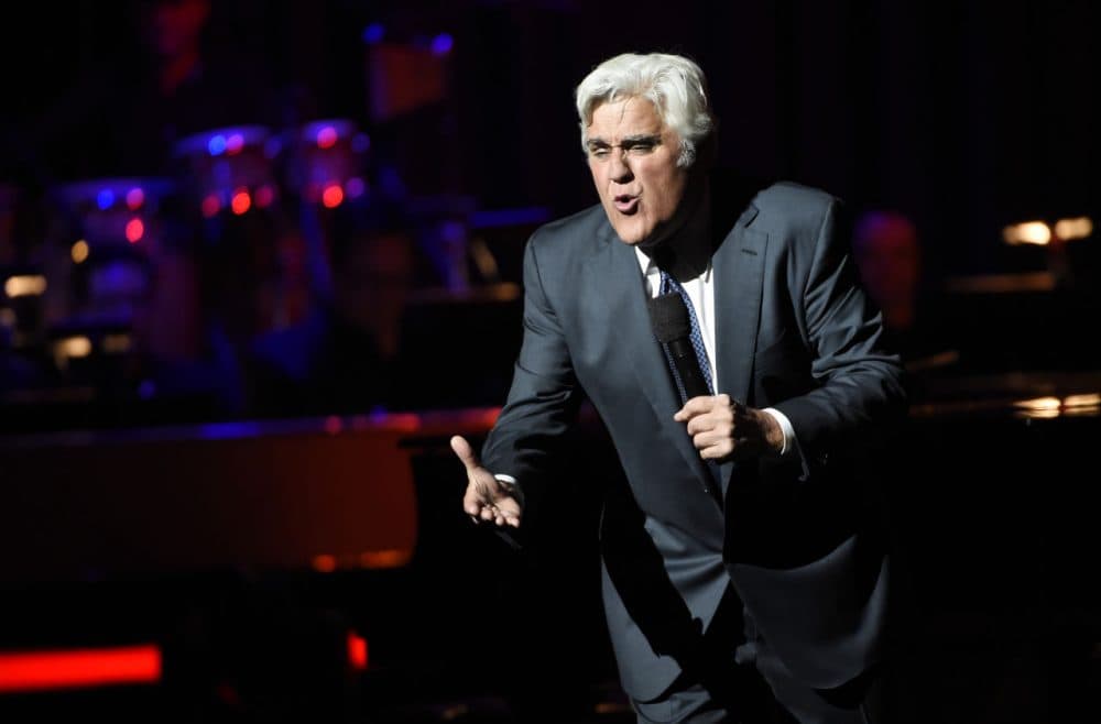Comedian Jay Leno, an alum of Emerson College, performs at the Dolby Theatre in Los Angeles in May. (Chris Pizzello/Invision/AP)