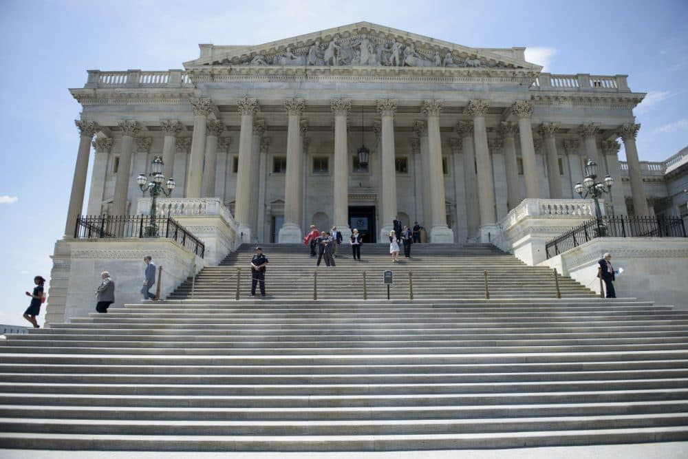 Members of Congress leave after a series of votes effecting the fast tracking of the Trans-Pacific Partnership on Capitol Hill June 12, 2015 in Washington, DC. The House of Representatives voted down a bill that will could effect the fast tracking of the Trans-Pacific Partnership trade agreement. (Brendan Smialowski/AFP/Getty Images)