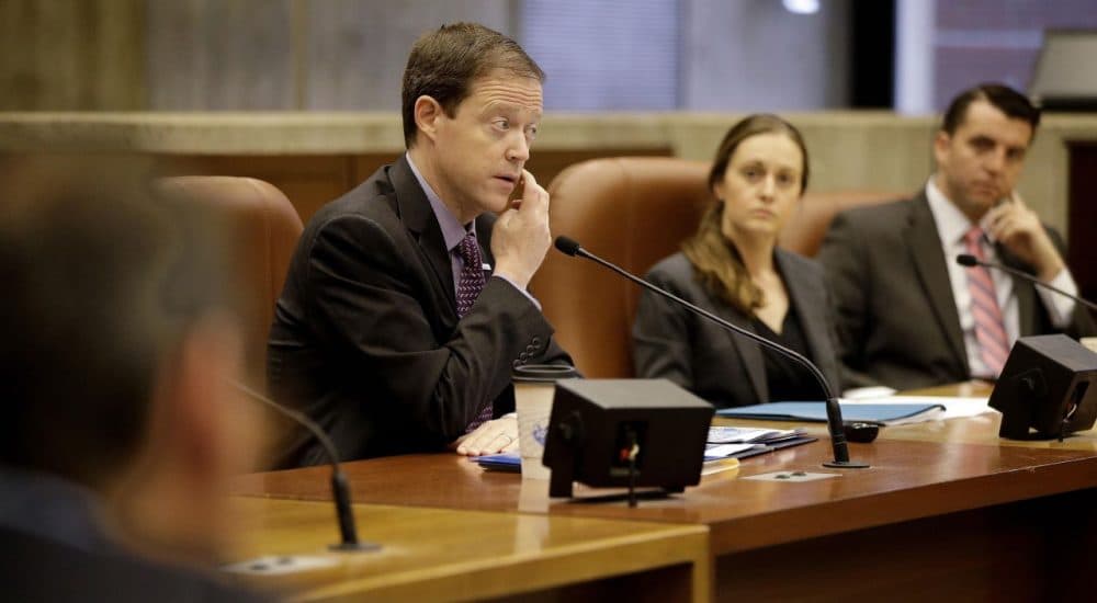 Boston 2024 CEO Richard Davey answers a question during a Boston City Council hearing on the local Olympic bid on Friday. (Stephan Savoia/AP)