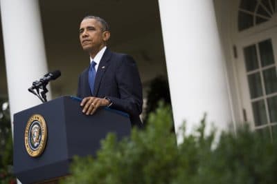 U.S. President Barack Obama delivers a statement after the U.S. Supreme Court ruled that same-sex couples have a constitutional right to marry nationwide, in the Rose Garden of the White House, on June 26, 2015 in Washington, D.C. On Friday, President Obama is traveling to Charleston, South Carolina to deliver the eulogy at the funeral service for Rev. Clementa Pinckney. (Drew Angerer/Getty Images)