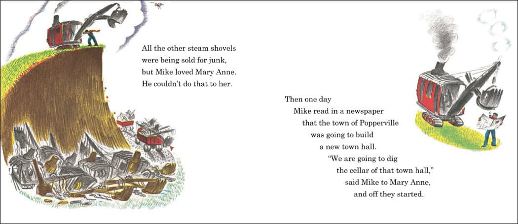 A page from &quot;Mike Mulligan and his Steam Shovel.&quot; (Courtesy Houghton Mifflin Harcourt)