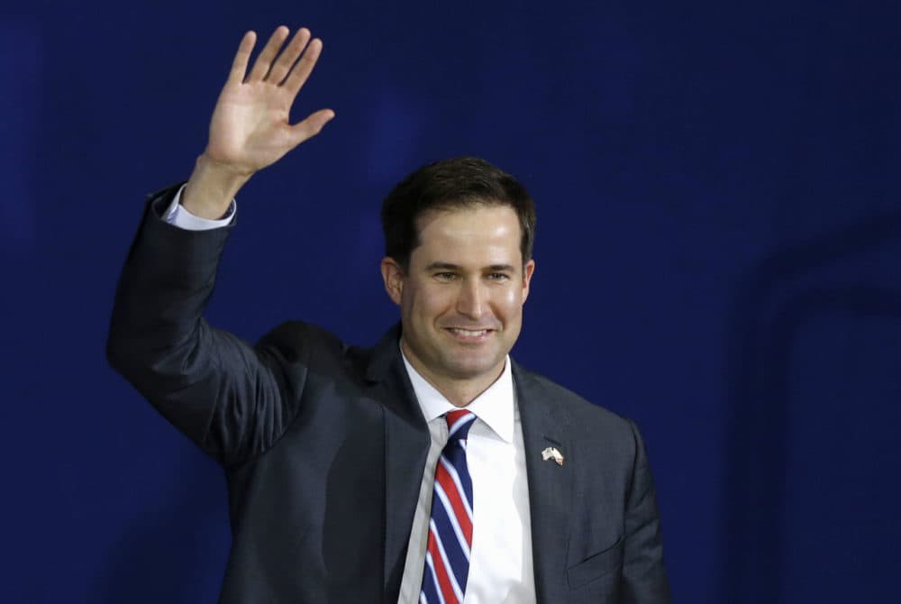 Seth Moulton at a 2014 campaign event in Lynn. Moulton is one of the newest Massachusetts members of the House of Representatives. (Steven Senne/AP)