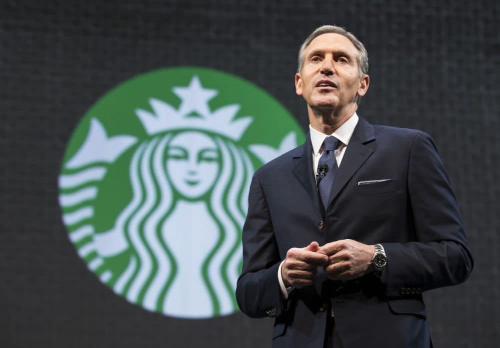  Starbucks Chairman and CEO Howard Schultz speaks during Starbucks annual shareholders meeting March 18, 2015 in Seattle, Washington. Schultz announced a 2-for-1 stock split, the sixth in the company's history, during the meeting. (Stephen Brashear/Getty Images)