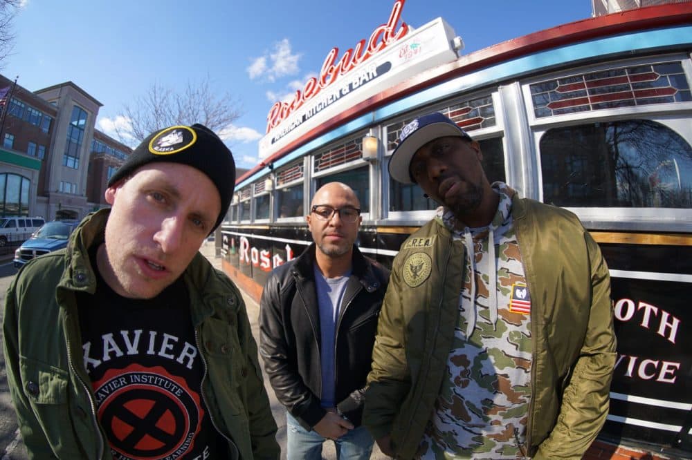 From left to right, Esoteric (Seamus Ryan), 7L (George Andrinopoulos) and Inspectah Deck (Jason Hunter). (Courtesy Bill X)