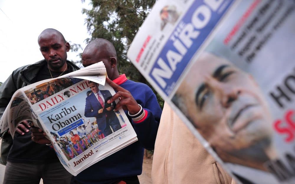 People read local newspapers with pictures of US President Barack Obama and with headlines &quot;Welcome Obama&quot; on July 24, 2015 in Nairobi.  (SIMON MAINA/AFP/Getty Images)